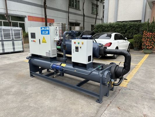 59,5m3/h शीतलन प्रवाह के साथ पानी से ठंडा चिलर 5-35.C तापमान सीमा 380-415V बिजली की आपूर्ति